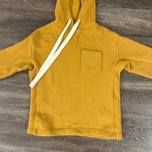 Alex Mill Boiled Wool 100% Merino Hoodie Sweater Mustard Yellow Cozy Classic EUC - Picture 4 of 14